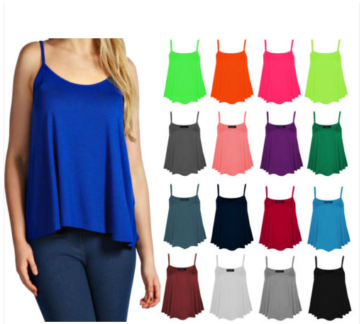 Loose Irregular Top, Solid Color Short Camisole