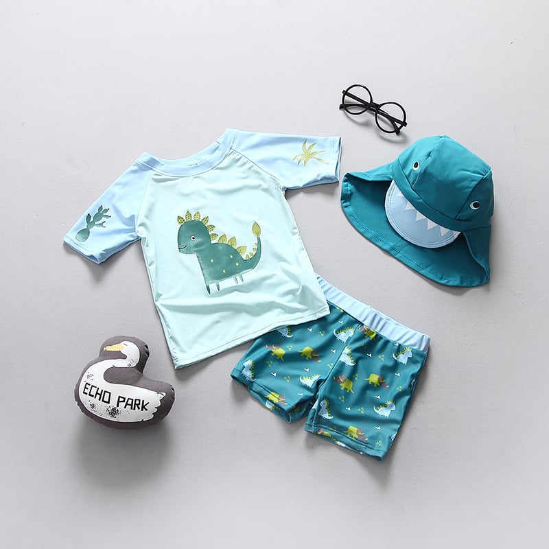 Boys' Dinosaur UPF50 Rash Guard Swim Set