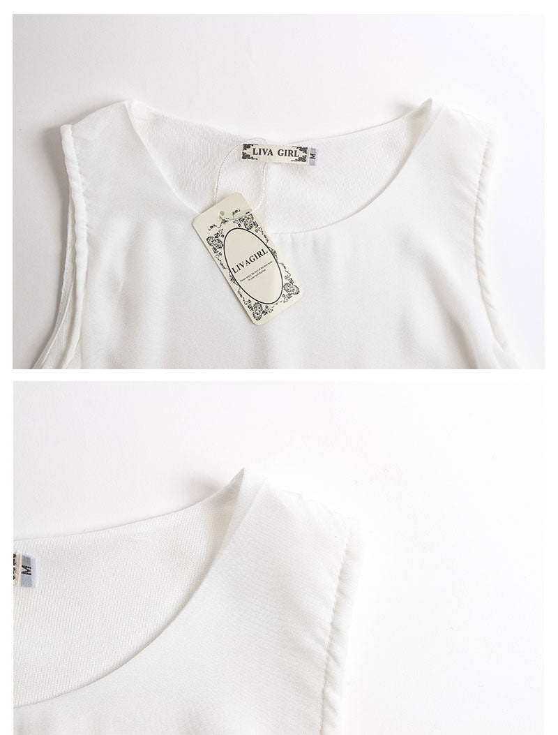 LIVA Chiffon Sleeveless Top and Camisole Blouse