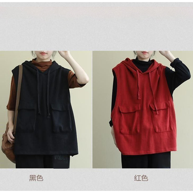Spring Women's Sleeveless Hooded Tank Top Vest