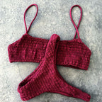 Smocked Shirred Bandeau Bikini Set