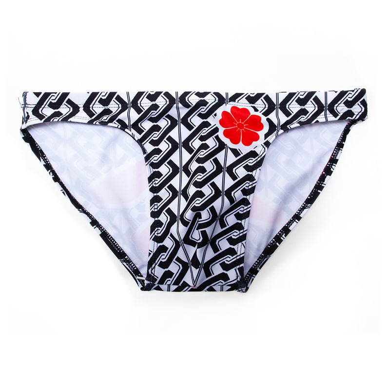 Men's Geometric Print Low-Waist Swim Brief
