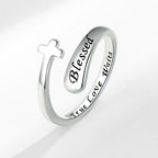 Cross Letter Simple English Women's Ring