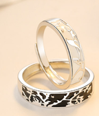 Bird and Branch Enamel Couple Rings (Pair)