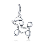 Silver Opal Paw Print Charm Bead