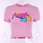 Summer Short Sleeve Crop Top T-Shirt for Women