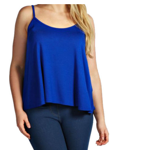 Loose Irregular Top, Solid Color Short Camisole