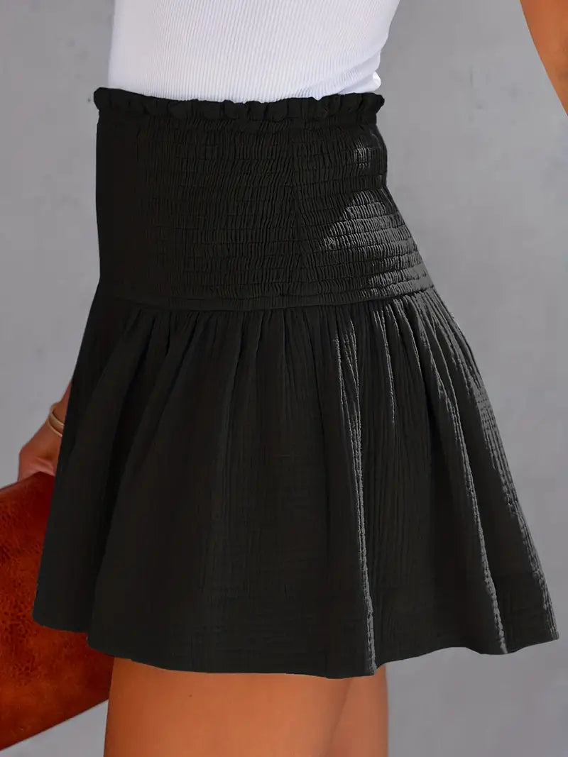 Boho High Waist Ruched Skorts - Women's Summer Shorts
