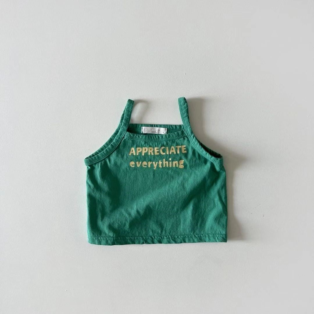 INS Style Baby Cotton Comfortable Letter Camisole