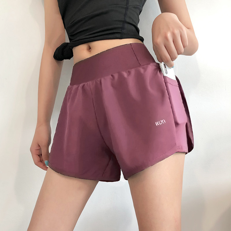 Women's High Waist Sports Shorts with Liner – Quick Dry, Anti-Exposure Fitness Shorts