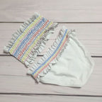 Smocked Ruffle Bandeau Bikini Set