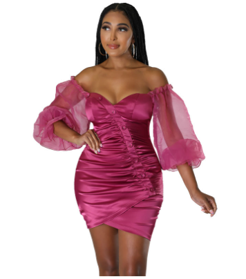 Women's Fashion Tube Top Dress with Shoulder Cutouts