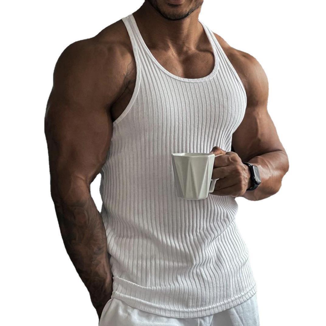 2023 Spring/Summer Men's Knitted Fitness Tank Top