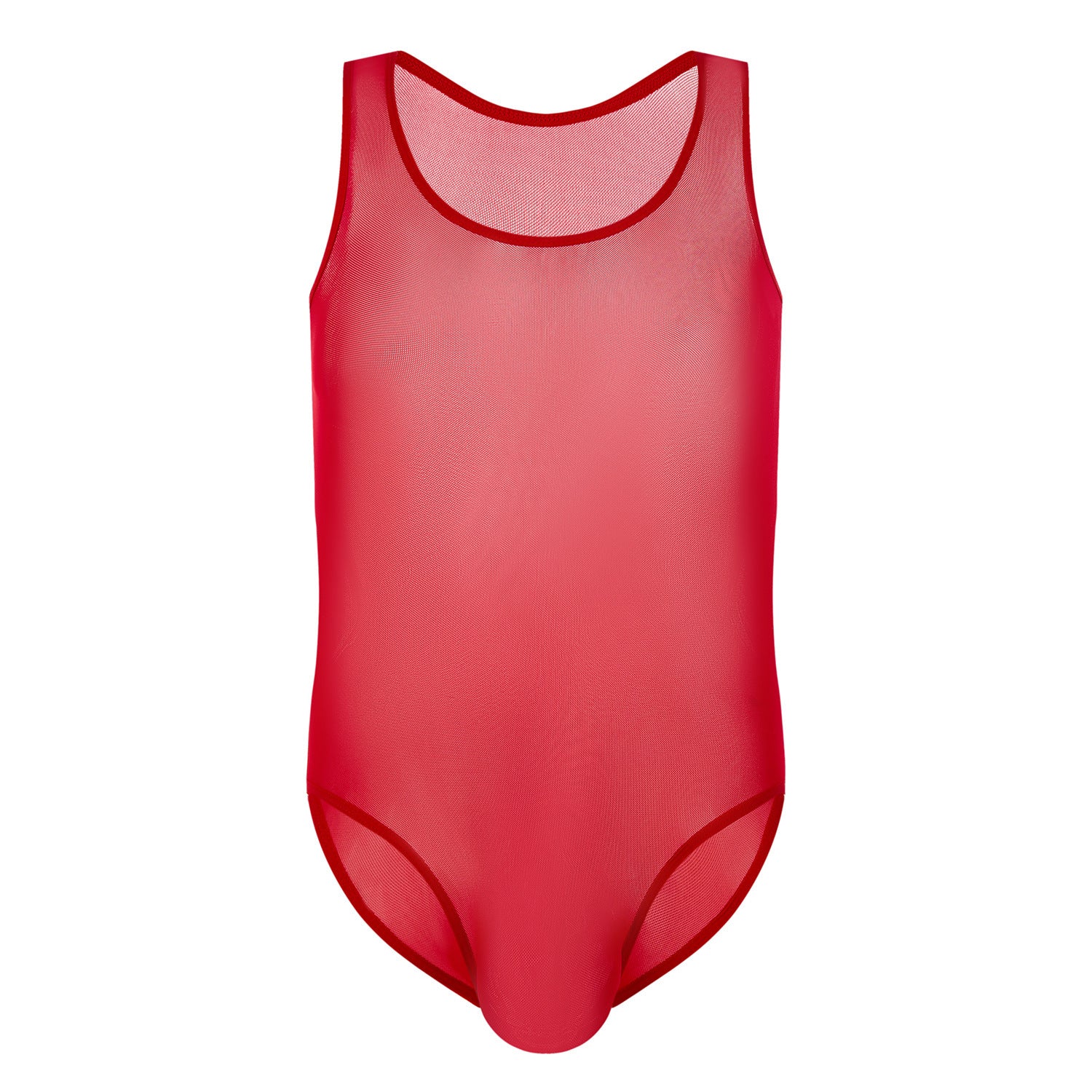 Men's Sheer Mesh Sleeveless Bodysuit