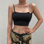 New Women's Crop Top with Iron Ring Straps