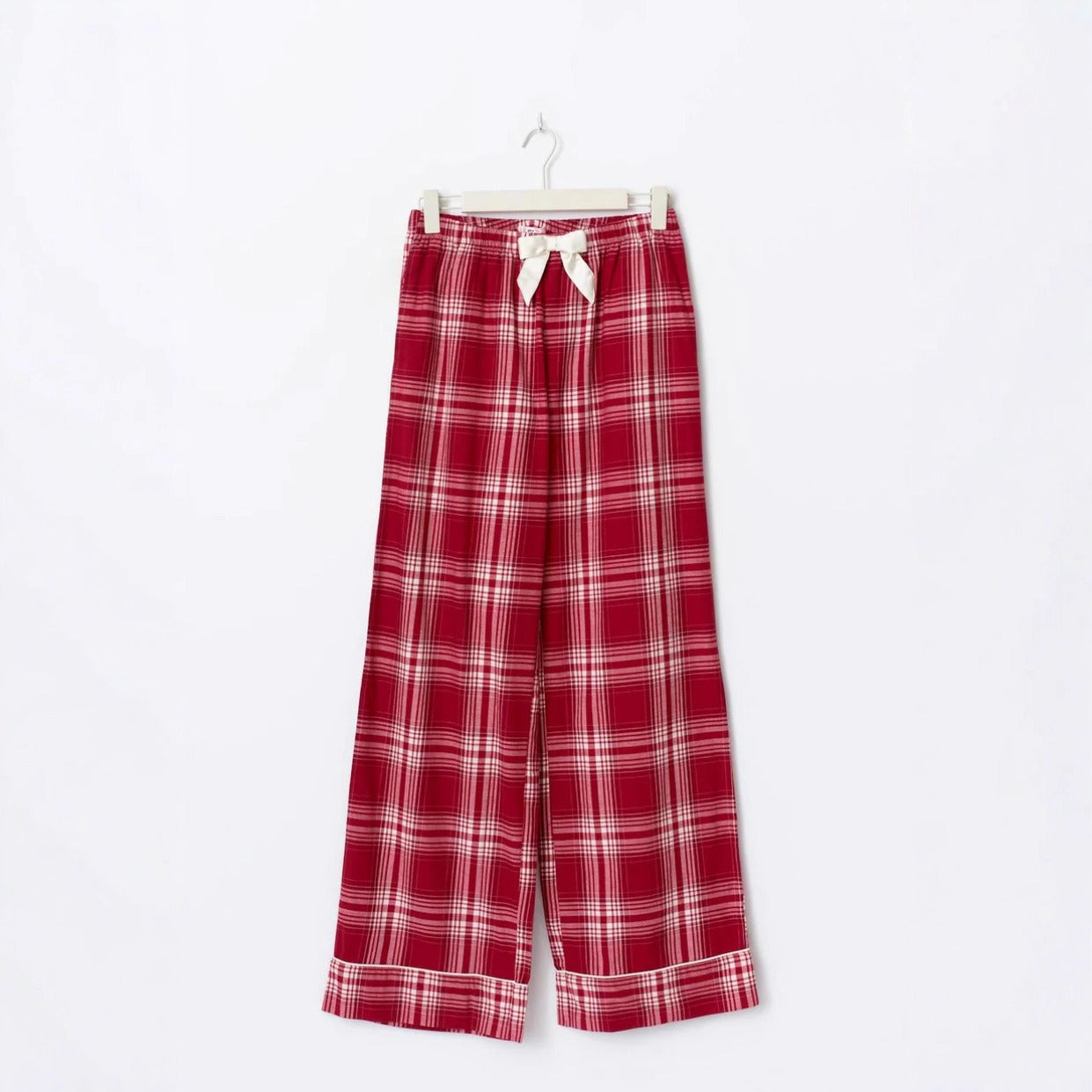 Women's Casual Plaid Bow Tie Camisole Set