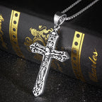 Jesus Cross Crucifix Pendant Necklace - Titanium Steel
