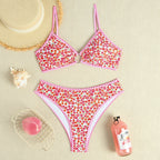 Leopard Ring-Front Bikini Set