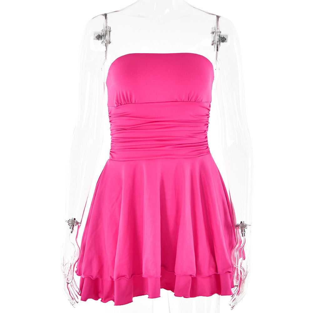 Off-Shoulder Tube Top Backless High Waist Dress