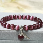 Handmade Cat's Eye Stone Beaded Bracelet