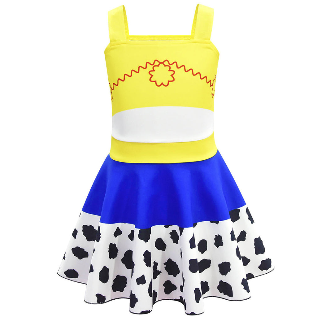 Kids Cowgirl Character Costume Swimsuit with Hat
