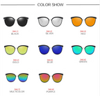 Round Cat-Eye Mirrored Sunglasses