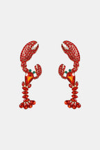 Lobster Shape Glass Stone Dangle Earrings