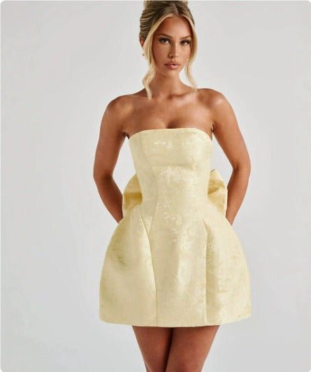 Tube Top Bow Mini Dress