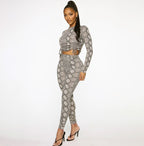 DA 1569b 2020 Drawstring Crop Top and Pants Set