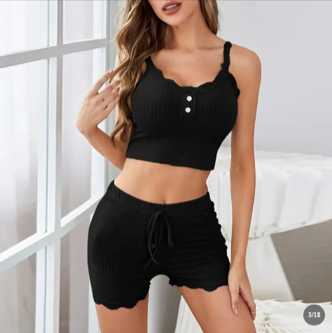 Women's Lace Spaghetti Strap Pajama Set