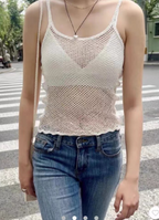 Solid Color Mesh Tank Top with Long Sleeve Cover-up