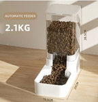 Automatic Pet Feeder & Water Dispenser Set, Gravity Food Station 2.1KG + Water Bowl 3.8L for Cats & Dogs, No-Power Self-Feeding & Hydration