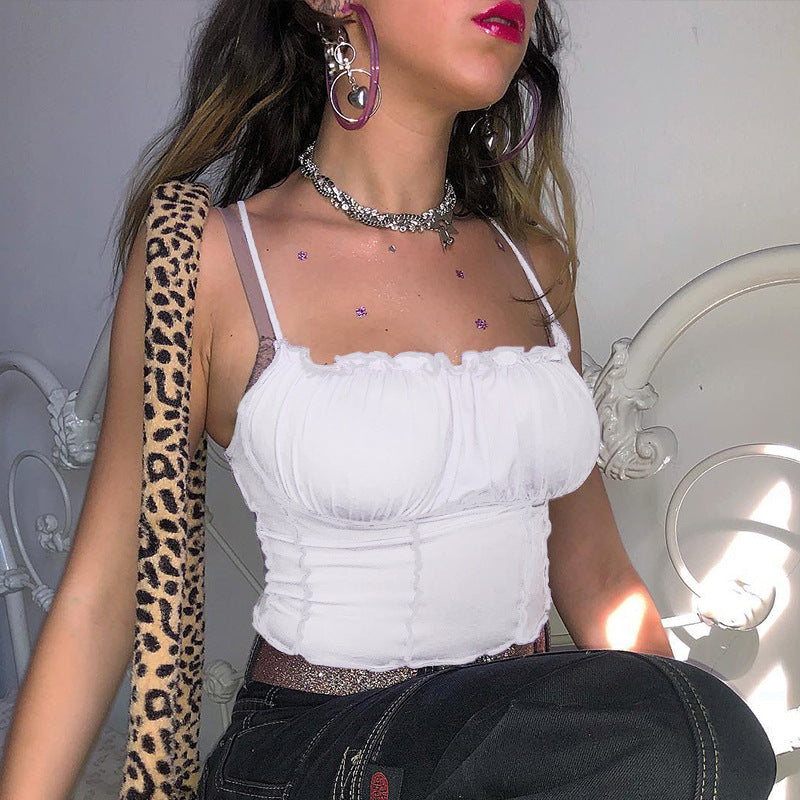 Ruched Boned Corset Crop Top