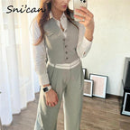 Solid Gray Spring Ladies Sleeveless V Neck Crop Top