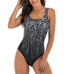 Women's White Rainbow Stripe One-Piece Swimsuit