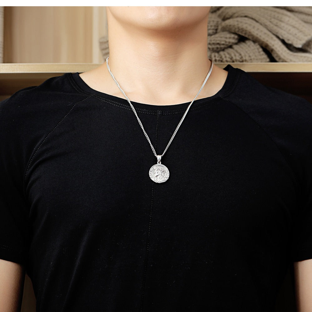Titanium Steel Jesus Ecce Homo Pendant Necklace