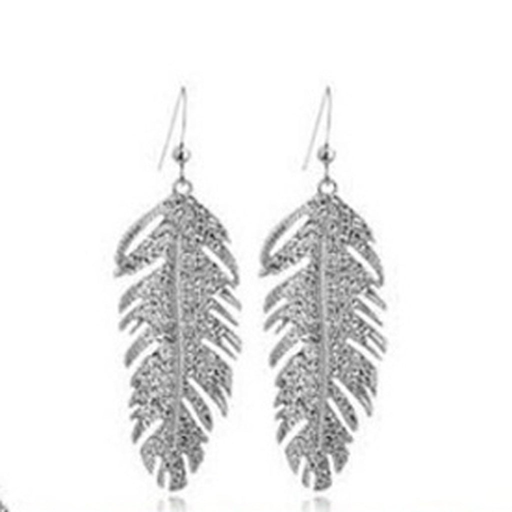 Divine Feather Drop Earrings