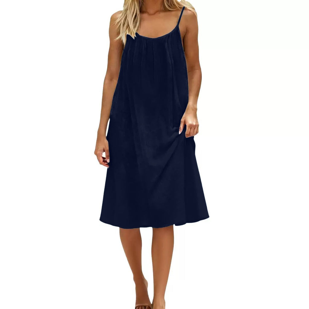 Women's Spaghetti Strap Backless Bodycon Dress