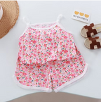 Girls Summer Clothes Sets New Baby Sleeveless Tops Shorts 2 Pieces Suit Girls
