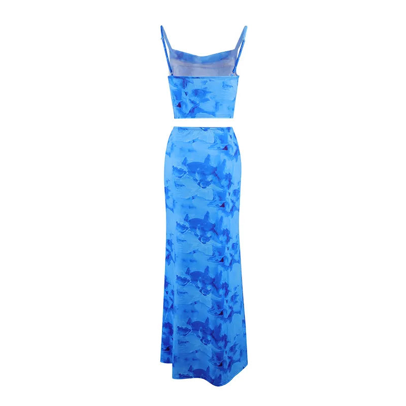 Women's Spaghetti Strap Midriff Two-Piece Set