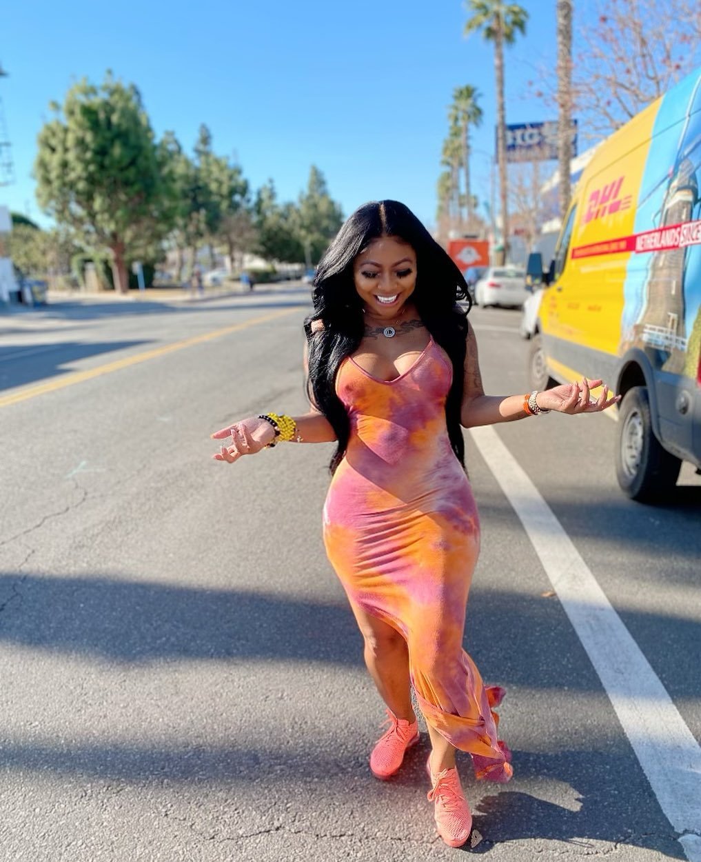 Tie Dye Print Tank Top Dress for Women