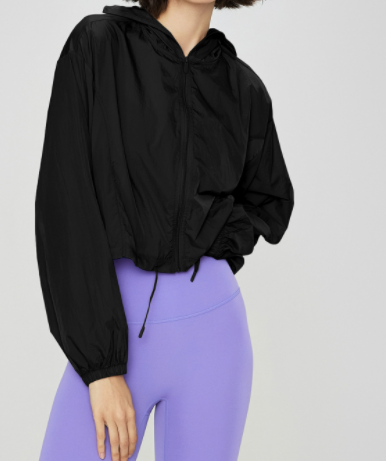 Sheer Hooded Long Sleeve Casual Cover-Up Top