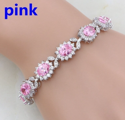 Inlaid Crystal Floral Tennis Bracelet