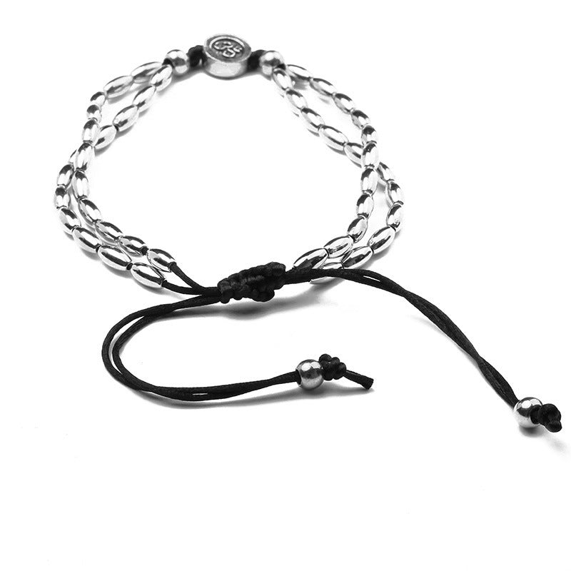 Beaded Cord Anklet with Charm