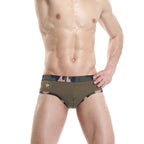 Mens Swim Briefs with Camo Waistband