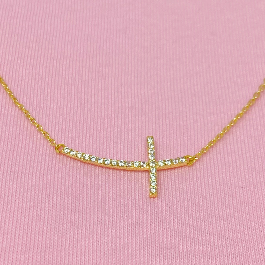 Shiny Side Cross Necklace | Christian Jewelry