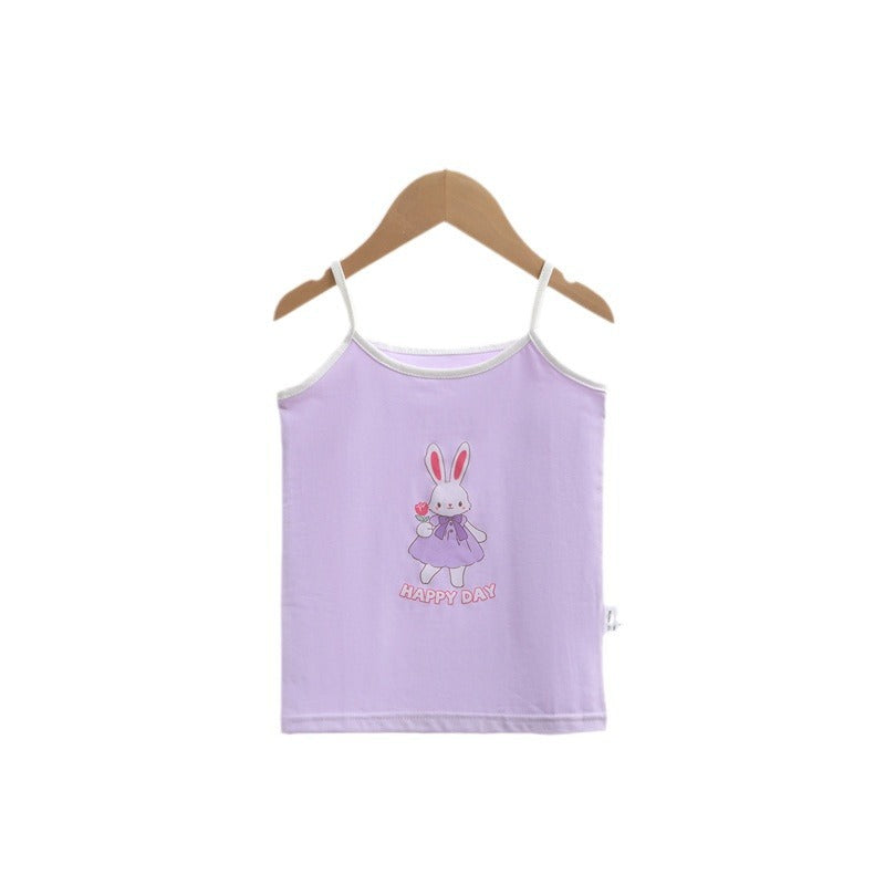 Summer New Girls' Cotton Cartoon Print Tank Top