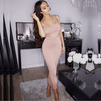 Women's Sexy Two-Piece Dress Set with Crop Top