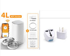 Automatic Pet Feeder 4L, Programmable Dry Food Dispenser with WiFi App Control, Stainless Steel Bowl & Desiccant for Cats and Dogs
