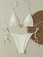 Red Triangle String Bikini Set with Starfish Charm